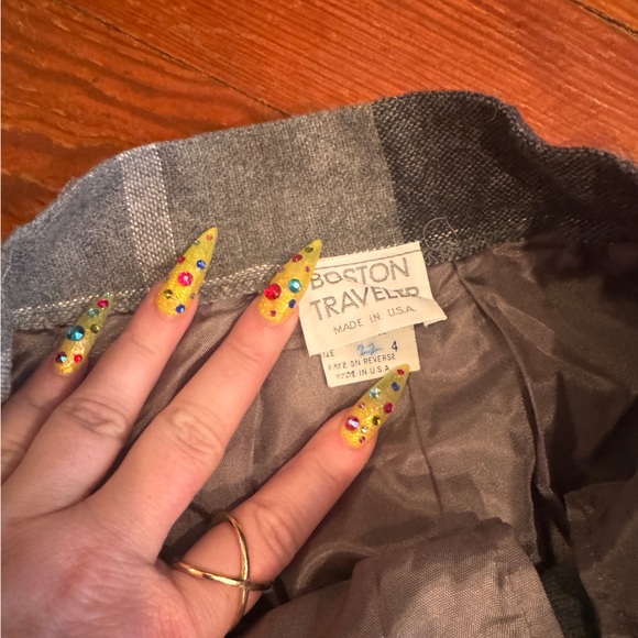 3-tone gray wool lined pleated midi skirt size 4 Boston Traveller brand - Picture 5 of 6